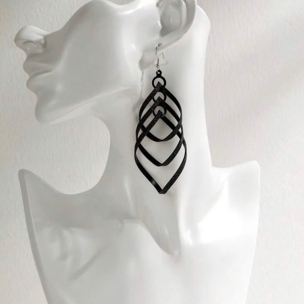 New layered geometric drop earrings